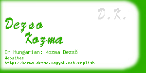 dezso kozma business card