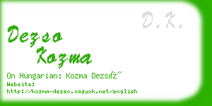 dezso kozma business card